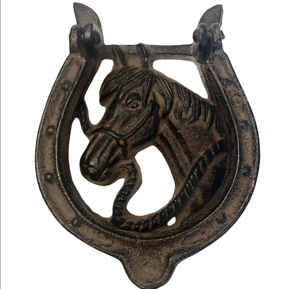Cast Iron Western Horse Door Knocker - Picture 3 of 4